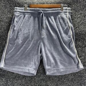 Faherty Terry Cloth Shorts Men's Large Blue Lounge Shorts with Pockets